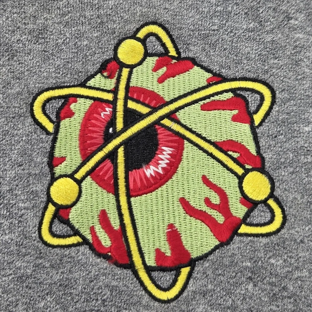 MNWKA NYC Eyeball Hoodie Mens Large Keep Watch Big Eye Side Zip‎ Gray Streetwear